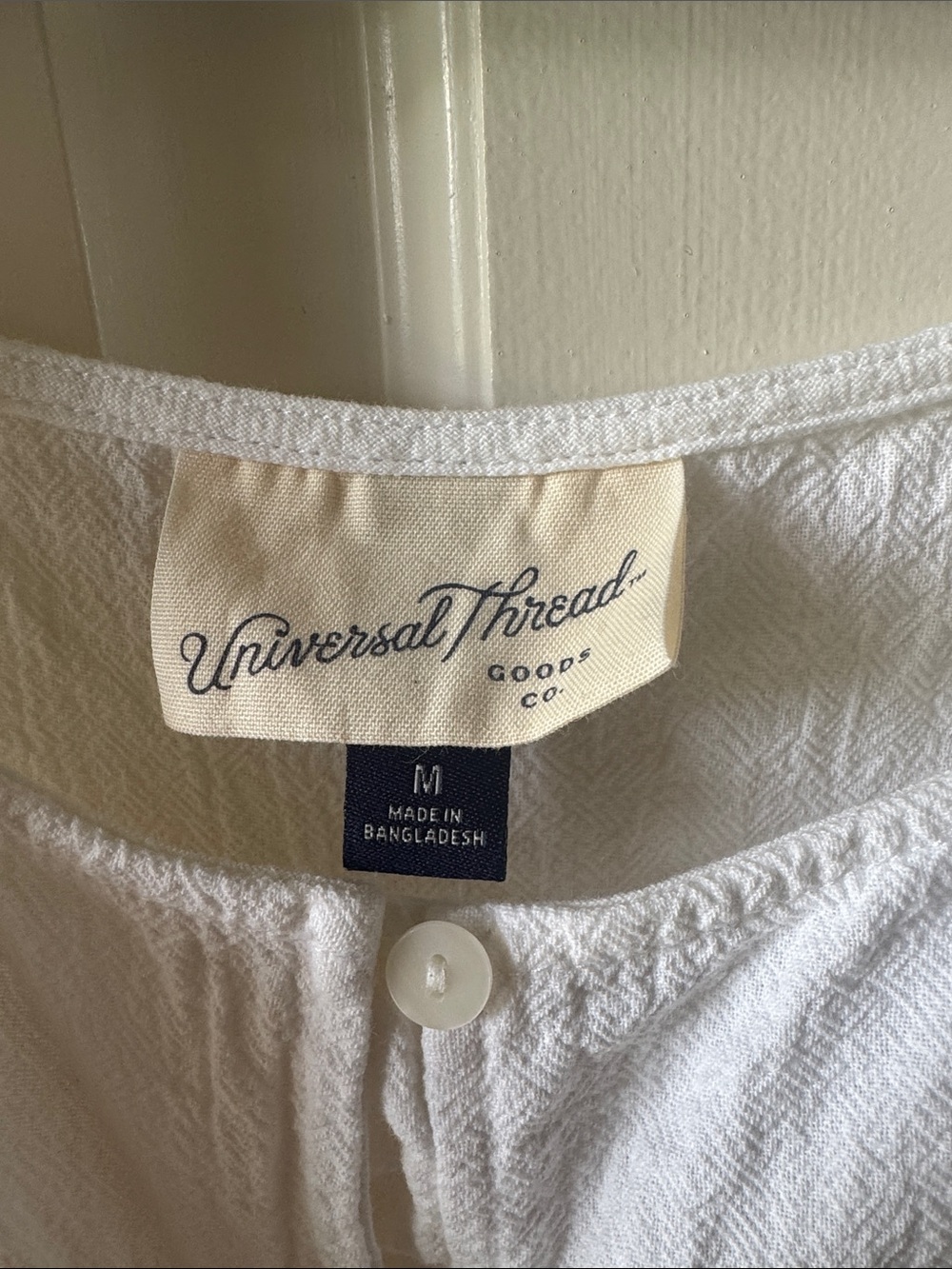 Universal Thread White Textured Button-Front Top - Picture 2 of 5